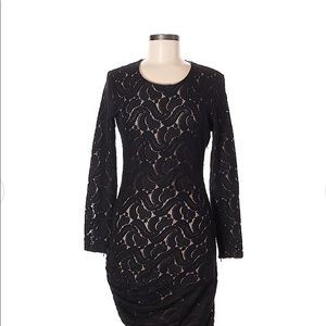 Black lace full sleeve dress